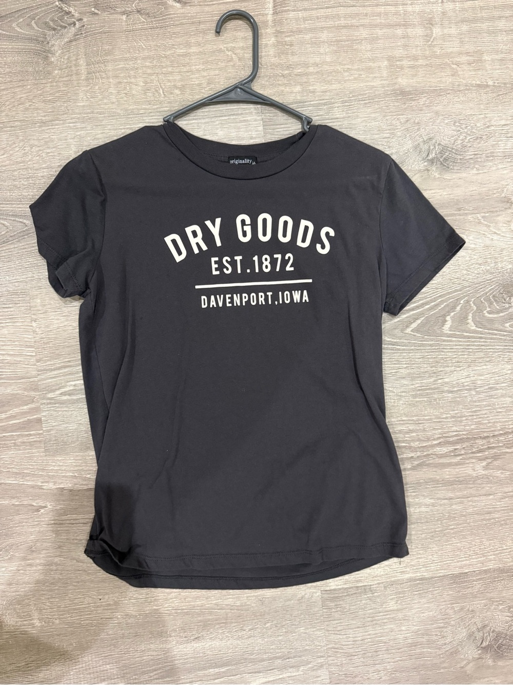 Dry Goods Black Short Sleeve Logo Tee with White Print